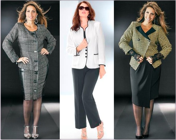 Kleidung für übergewichtige Frauen: Business-Anzug (Foto)